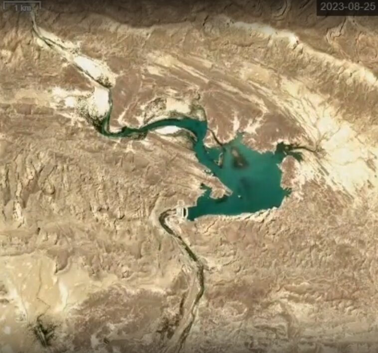 انتشار نخستین تصویر ماهواره‌ای از آبگیری قابل توجه سد کهیر در سیستان و بلوچستان/ عکس