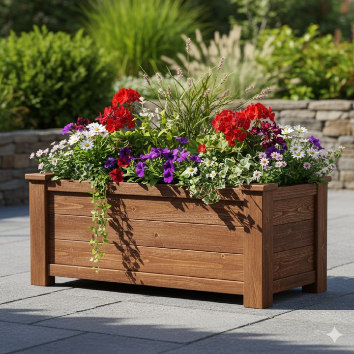 فلاور باکس چوبی