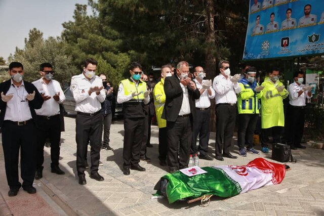 تصویر | خدمات تشییع جنازه برای تکنسین فقید در اواخر تهران